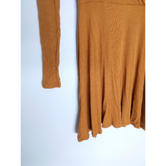 Forever 21 Mustard Yellow V-neck Mini Dress - Picture 3 of 6